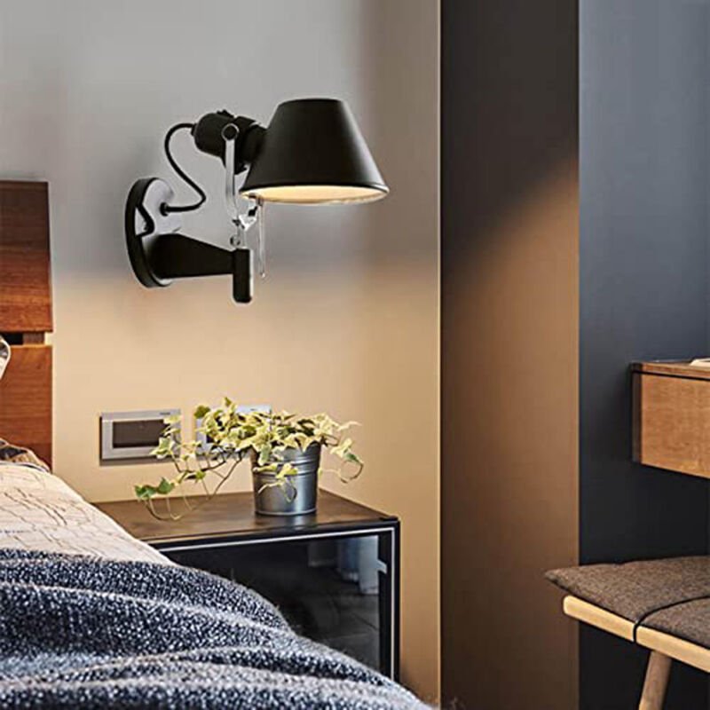 Wandleuchte im Industriestil für Wohn- oder Schlafzimmer, 12 W, mit Fernbedienung, dimmbar, ideal für Nachttische und Fl...