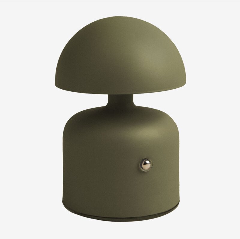 SKLUM Kabellose LED-Tischlampe für den Außenbereich aus Eisen Nantali Tiefes Grün Olive