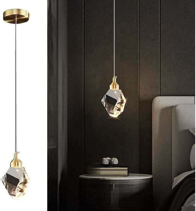 Moderne Kristall-Pendelleuchte, 3-farbige LED-Kristall-Pendelleuchte, für Kücheninsel, Schlafzimmer, Wohnzimmer, Esszimm...