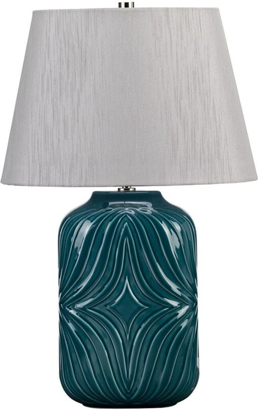 Tischlampe Schreibtischlampe Beistelllampe Schlafzimmerlampe Keramik Türkis