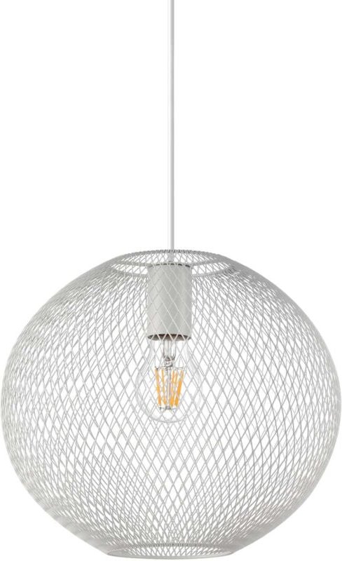 Net Hängeleuchte mit Drahtgestell, 29 cm, Weiß - Ideal Lux