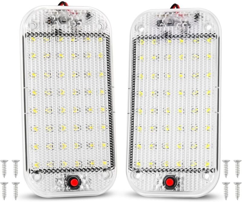 10-W-LED-Innenbeleuchtung mit 48 LEDs, universelle helle Innenleuchte mit Ein-/Ausschalter für 12–85 V Pkw, Transporter,...