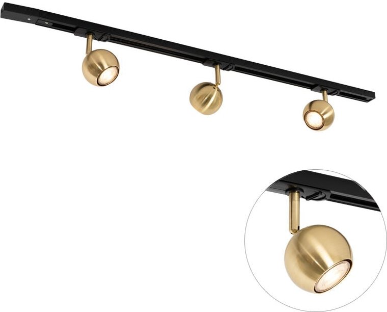Modernes Schienensystem mit 3 Strahlern Gold 1-phasig - Iconic Gissi