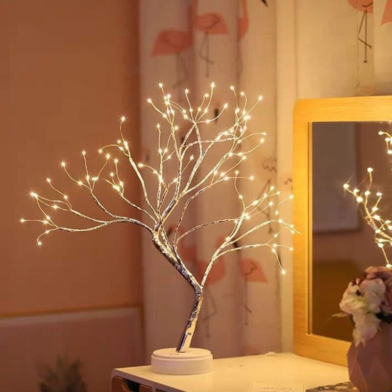 Tisch-Bonsai-Licht, Lichterbaum mit Perlen, Weihnachtsdekoration, Tischlampe, geeignet für Heimdekoration, Partys, Weihn...