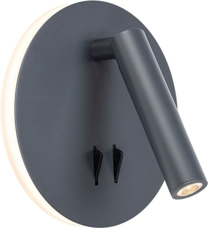 SLOW LED-Leseleuchte, Wandleuchte, Anthrazitgrau, 9 W, Warmweiß Farbtemperatur: Warmweiß 3000K