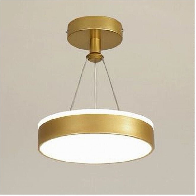 Thumbnail - Trade Shop Traesio - Trade Shop - 24 Watt led Pendelleuchte Rund Kreis Modern Gold Doppelleuchte 50520 -
