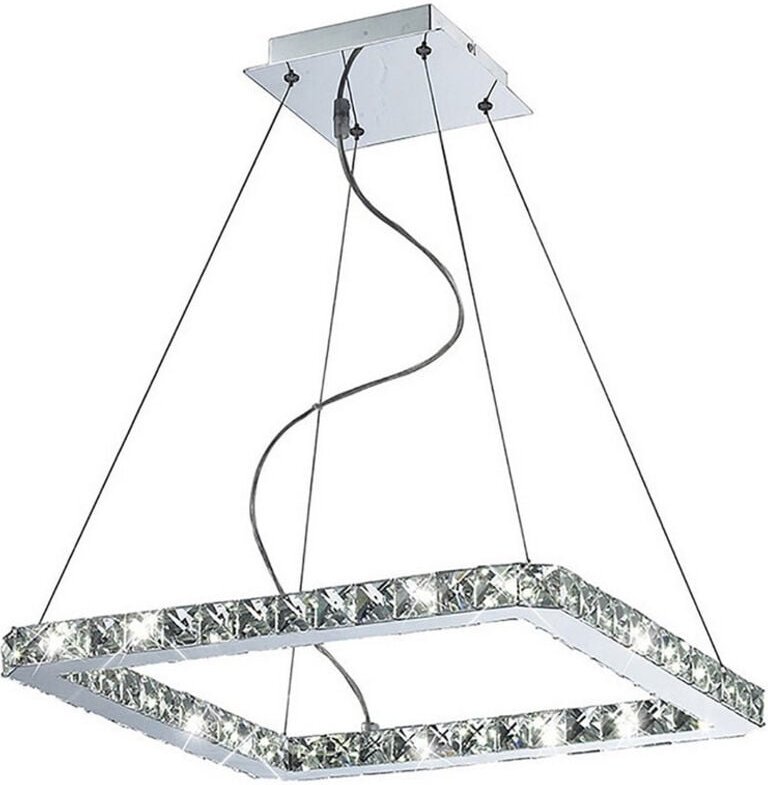 Inspired Galaxy Pendelleuchte, quadratisch, klein, 24 W, LED, 6000 K, poliertes Chrom/Kristall
