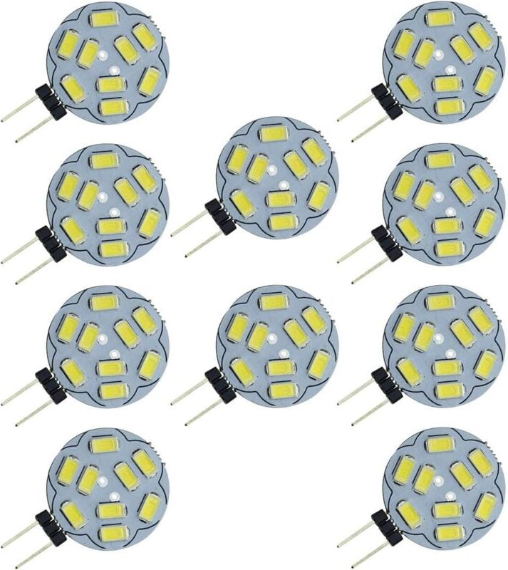 Ersandy - 10er-Pack G4 9 smd 5730 LED-Leuchtmittel, 12 v ac/dc, Zweikanal-Sockel, Deckeneinbau-LED-Leuchtmittel, Ersatz-...