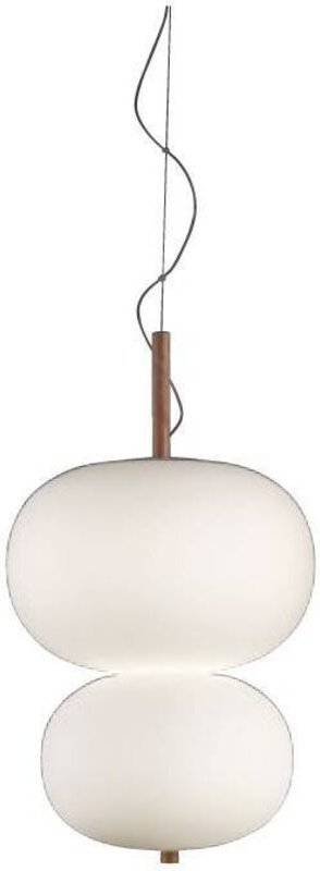 Grok Ilargi - LED Globe Deckenanhänger Matt Weiß Licht Esche Phase Cut Dimmen 39,5 cm 3195lm 2700K