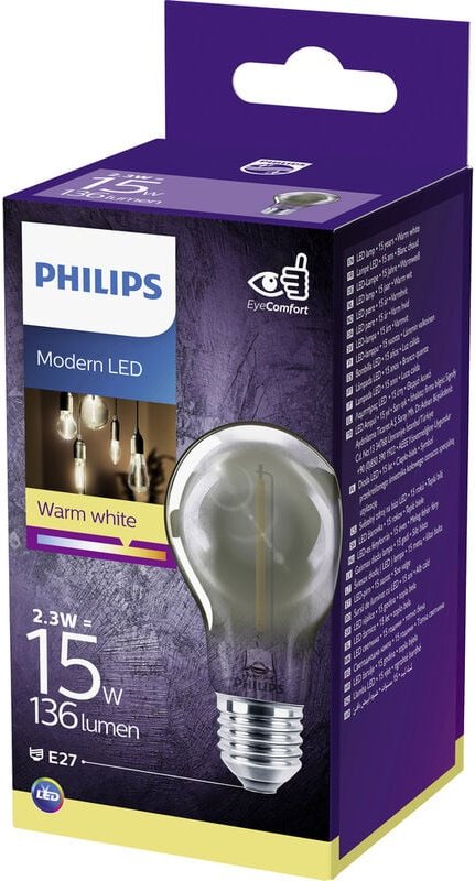 Philips - led 75963600 led E27 Glühlampenform 2.3 w = 11 w Warmweiß (ø x l) 6 cm x 10.6 cm 1 St.