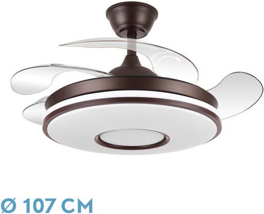 Thumbnail - Ventilator dc dani 59w 6980lm braun 4 Flügel desp.107d 3000-4000-6000k Fernbedienung, reg.Intensität, Speicher und Timer