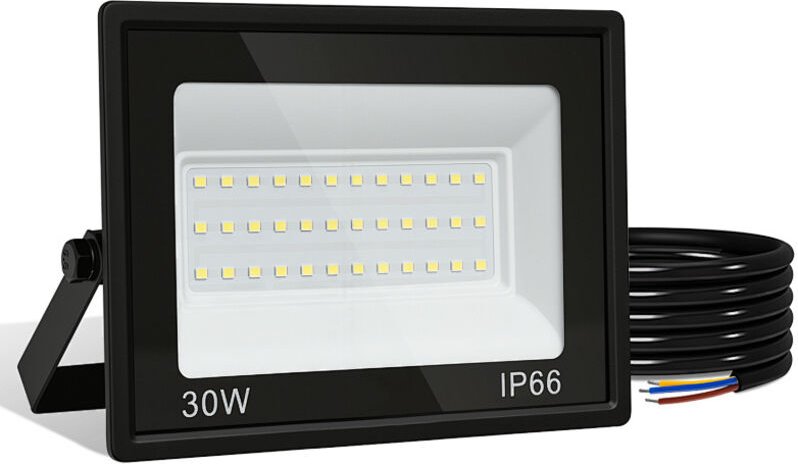 TolleTour LED-Fluter, LED-Strahler, IP66 Außenstrahler, 120° Abstrahlwinkel, 30W 1 Stück, Arbeitsleuchte Warmweiß 3000K