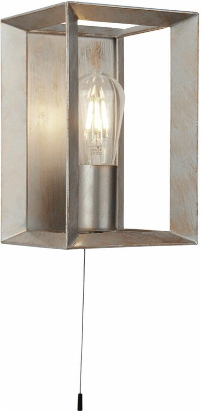 Searchlight - Industrie Stil Wand Leuchte Wohn Zimmer Flur Lampe silber gold gebürstet