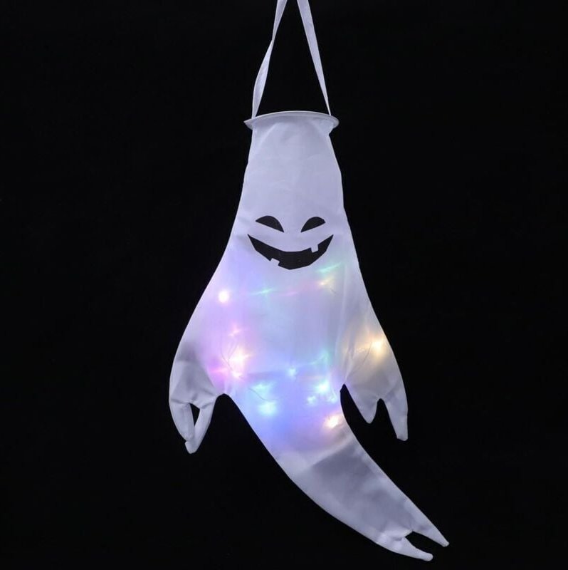 Vtizikl Guirlande lumineuse d'extérieur, Halloween Suspendus Fantôme Décoration Manches à Air d'halloween Esprit Suspend...