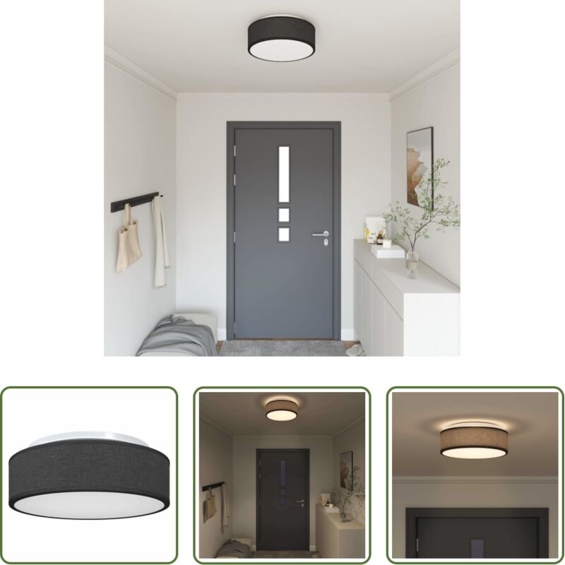 Spotleuchte - Deckenlampe mit Strahlern Schwarz 38 x 38 x 13,5 cm Stoff