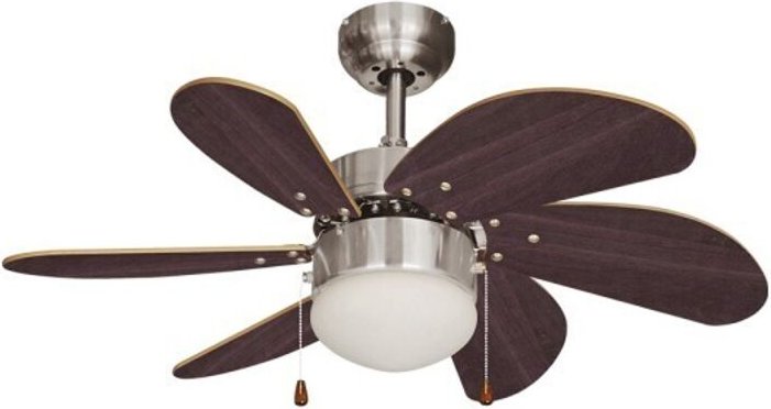 EDM - Deckenventilator Modell Aral Wenge/Nickel satiniert Leistung: 50W Flügel: ø76cm