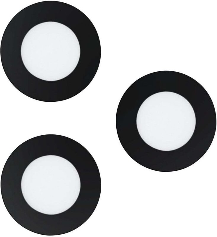 Led Einbauleuchten Fueva-Z 3x2,8W, cct, rgb, Ø86mm, schwarz - Eglo
