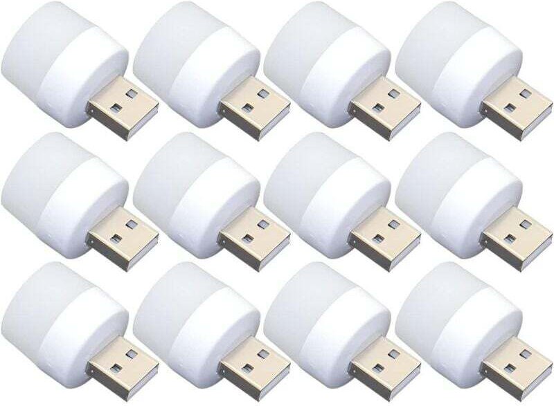 Mini-USB-Nachtlicht – 12 Glühbirnen zum Einstecken, tragbares weißes Licht für Badezimmer, Küche, Flur – ideal für Kinde...