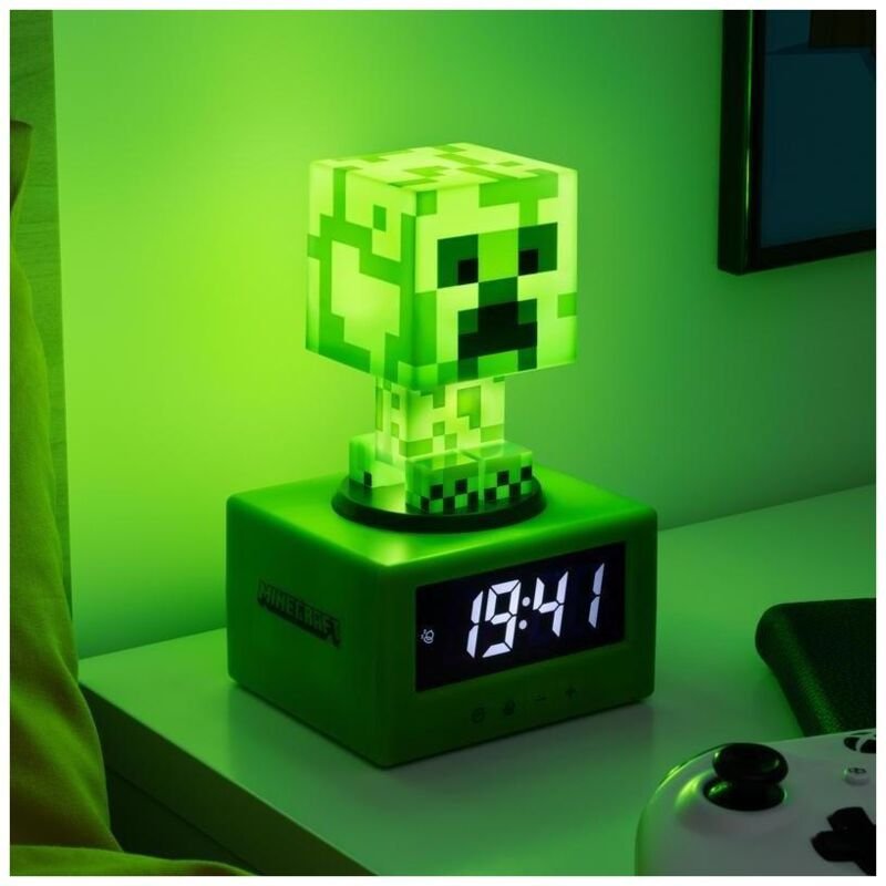 Paladone Creeper Icon Digitaler Wecker Grün