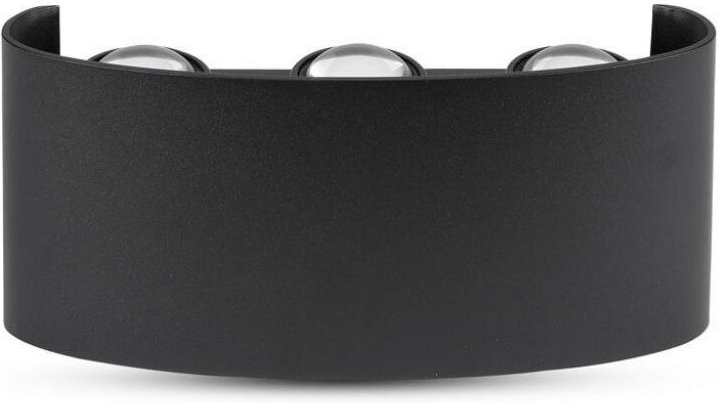 V-TAC 6W LED Wandleuchte Doppelstrahl Schwarz Gehäuse Naturweiß IP65