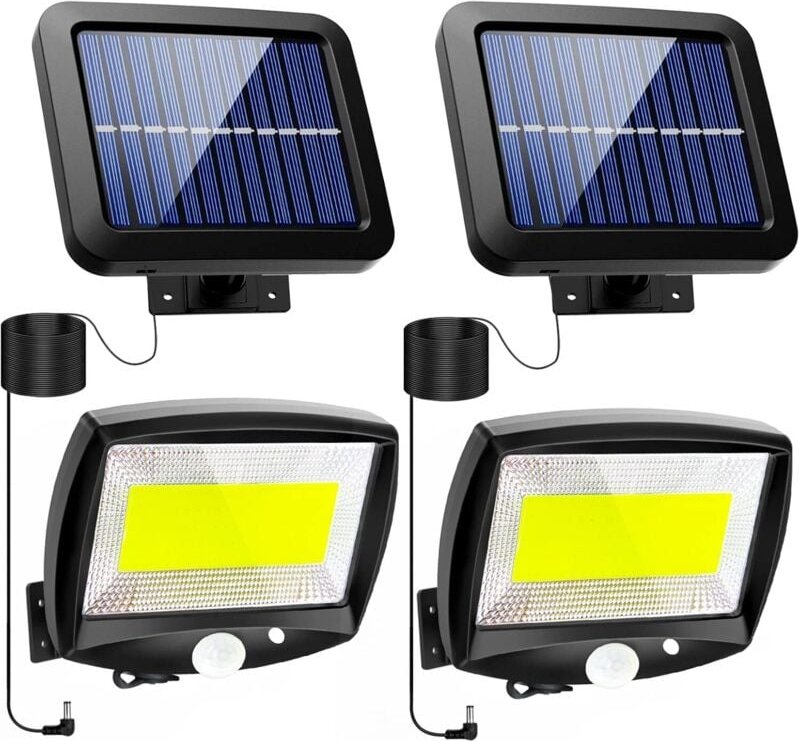 Solar Außenbeleuchtung, Solar Außenlampe mit Bewegungsmelder Garten LED Solar Außenleuchte mit Detektor Kabellos Wasserd...
