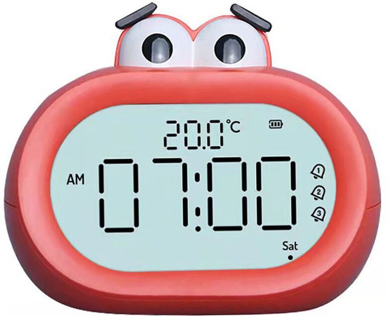 Eosnow Kinder-Wecker, Cartoon-Stil, niedlich, intelligent, batteriebetrieben, digital, LED, elektronisch, mit Nachtlicht...