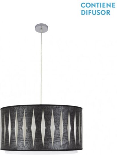 Senko - alexandra pendelleuchte 2xe27 chrom/schwarz holz regx50x50 cm