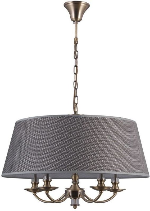 Zanobi - Klassischer hängender Anhänger Antikbronze 5 Licht mit Grauton, E14 - Italux