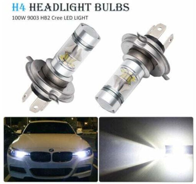 2x H4 LED 100W 20SMD Superhelle Nebelscheinwerfer LED Weiß 6000K