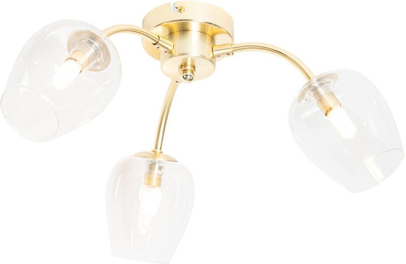 Klassische Deckenlampe Gold mit Glas 3-flammig - Elien