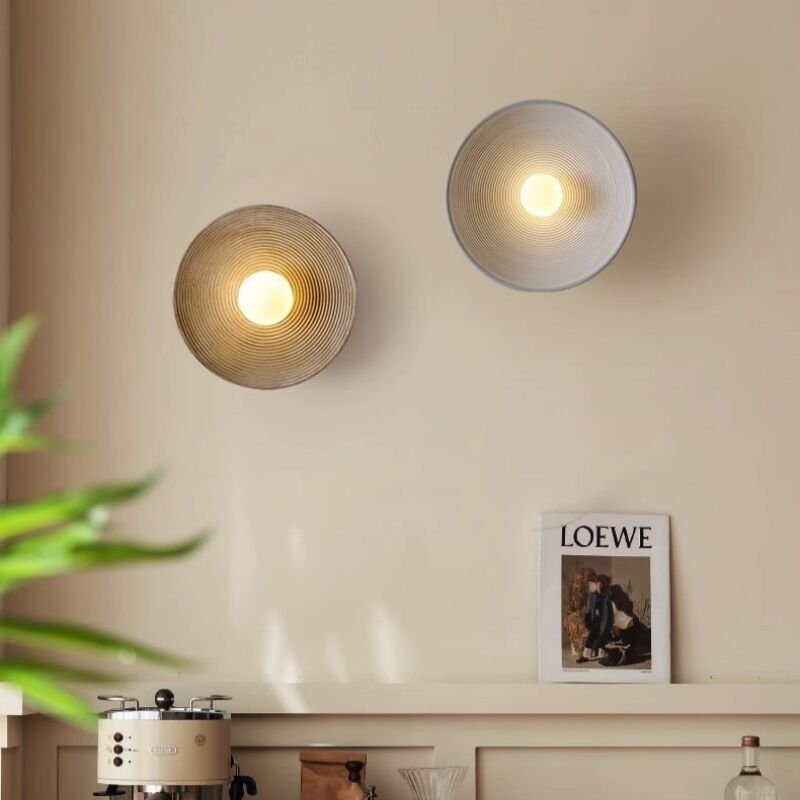 2er Set Vintage Wandleuchte Kreative Wandlampe Innen Wandbeleuchtung Retro-Farbe + Weiß Deckenlampe Ø25,5cm