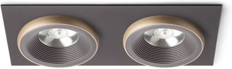 Faretto SHARM SQ II da incasso marrone/oro perlato 230V LED 2x10W 24° 3000K