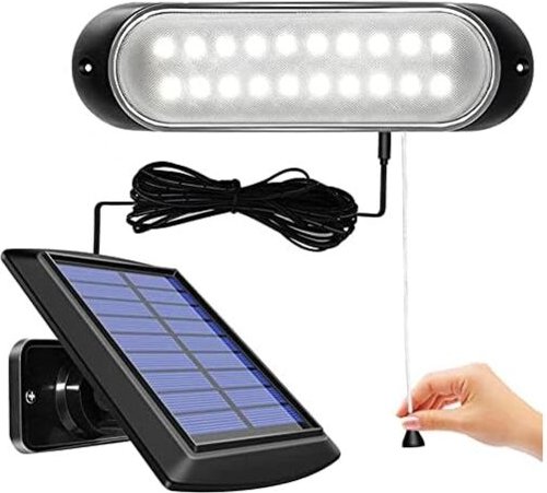 Solarleuchte mit Bewegungsmelder, 20 LEDs, teilbares Solarlicht mit 5m Leitung, für Außen und Innen, wasserdichte Solarl...