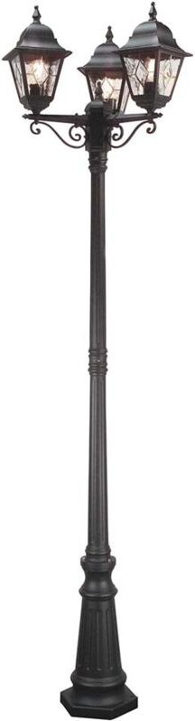 Norfolk - 3 Licht Außenlampenpfosten Schwarz IP43, E27 - Elstead