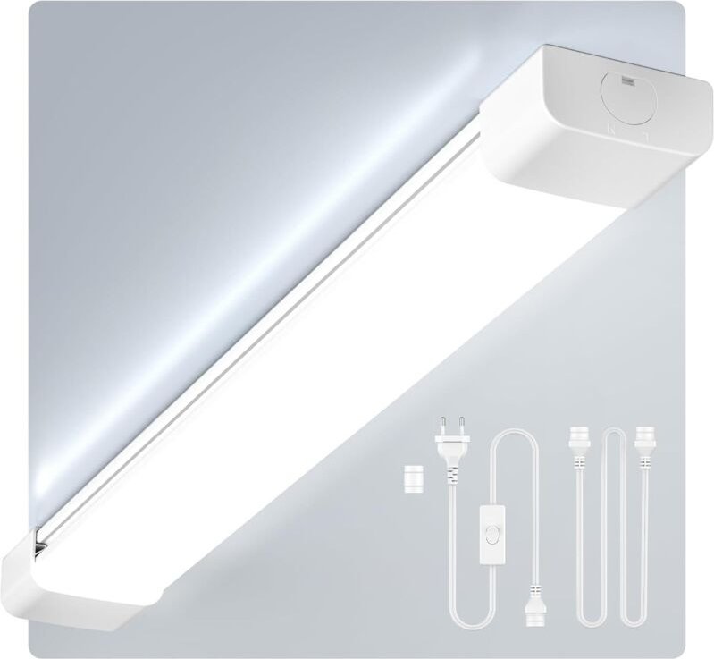 Amdelne LED Feuchtraumleuchte 150cm 36W, Kalteweiß 6000K Deckenleuchte Flach, 3950LM LED Leuchtstoffröhre, Wasserfest IP...