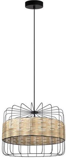 Pendelleuchte Zenda 1xe27 Forge/ratan Regx45x45 Cm - Fabrilamp