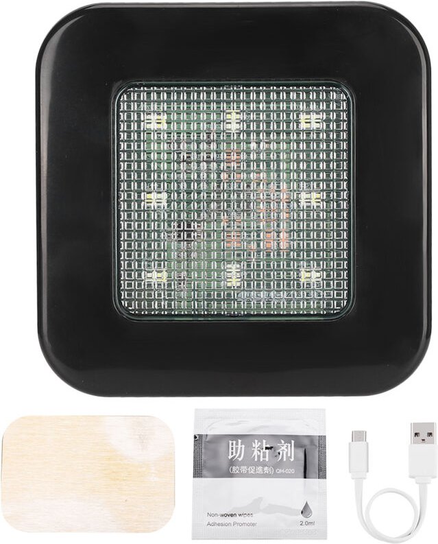 Qiilu Auto-Innenraum-Leseleuchte 3 Farben LED Magnet Heckklappen-Deckenleuchte für Zuhause und Auto N1a208.