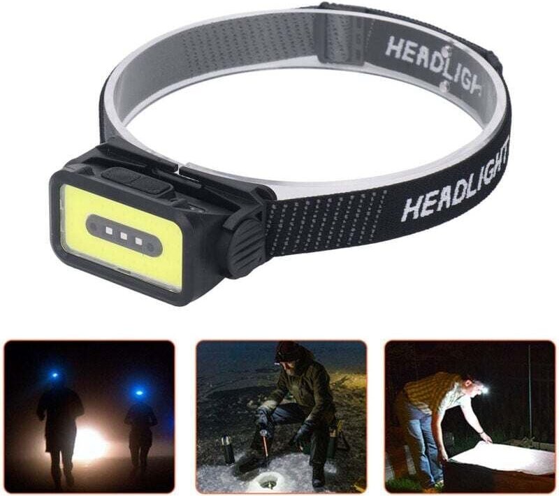 Frontlampe COB USB wiederaufladbar mit roter Quelle. Frontlampe LED für den Außenbereich im Freien, natürlich für Campin...