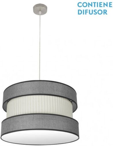 Fabrilamp - Nickel/grau-beige Hängeleuchte Modell Home 2-flammig dimmbar