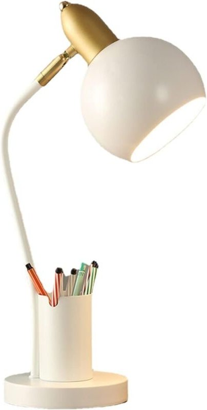 Qiedie - Dimmbare LED-Schreibtischlampe aus Metall, für Wohnzimmer, Schlafzimmer, Heimdekoration, Macaron-Beleuchtung, A...