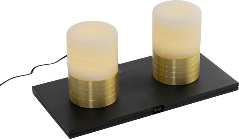 Set mit 2 wiederaufladbaren goldenen rgbw Tischleuchten - Alessia