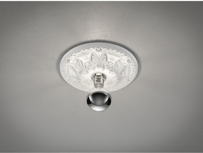 Iperbriko - Lilly Classic Style Überstreichbare Gips-Lampenfassung Rosette Ø30 cm Trio Lighting