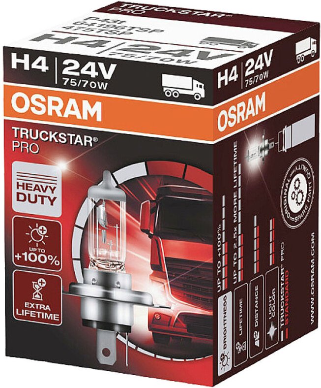 Osram - Automotive 64196TSP Halogen Leuchtmittel Truckstar H4 75/70 w 24 v