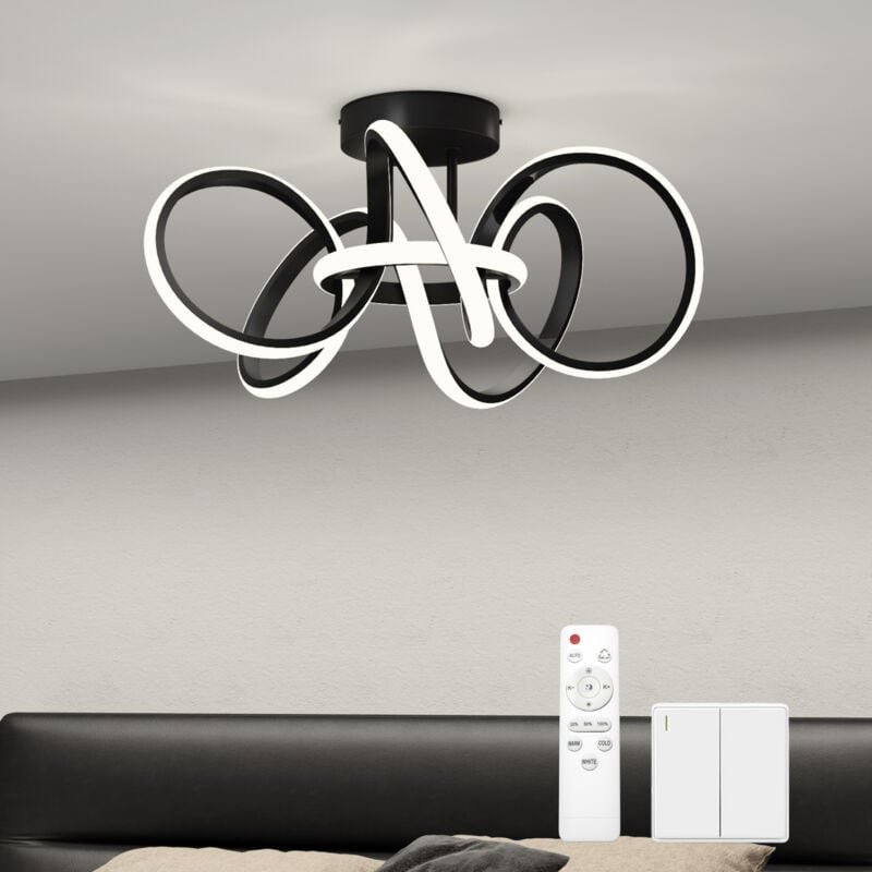 doporro Deckenlampe LED, Deckenleuchte dimmbar mit Fernbedienung, Modern Schlicht Lampe 65W 3000K/4200K/6400K 3740LM, fü...