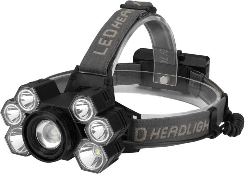 Superhelle 3000-Lumen-Stirnlampe, wiederaufladbare Stirnlampe mit 7 LEDs – 5 Modi und 90° verstellbar