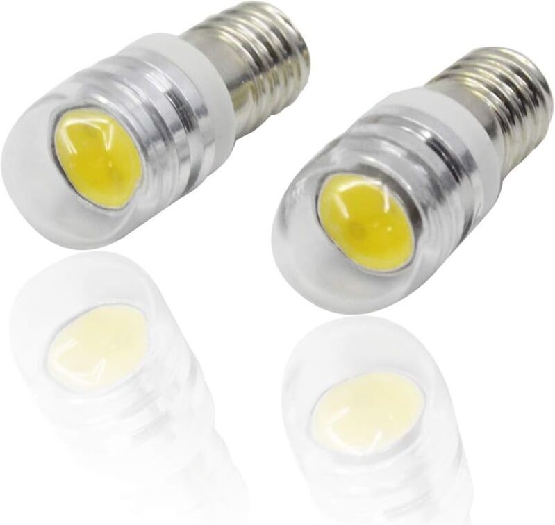 Memkey - 4 Stück 12 v E10-Sockel, COB-LED-Glühbirne, 1,5 w, LED-Upgrade-Glühbirne, Ersatz für Scheinwerfer, Taschenlampe...