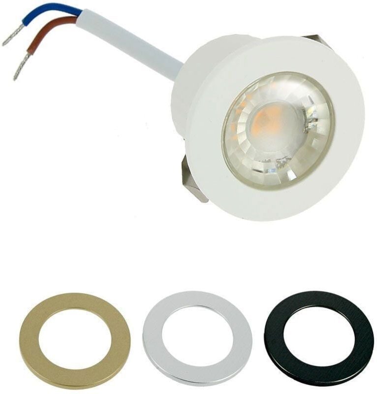 Arum Lighting - Mini Einbaustrahler led 1W IP54 + 3 Blenden Farbtemperatur: Warmweiß 3000K