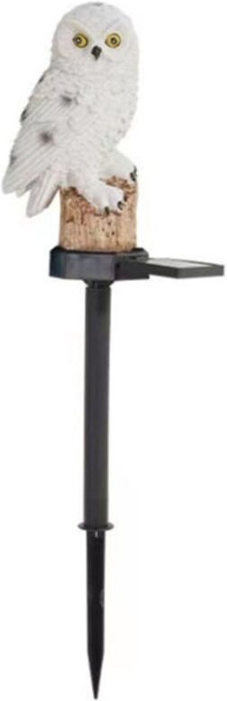Eulenform led Solar Gartenleuchte Outdoor Wasserdicht Rasenlampe Solar led Leuchten Außenbeleuchtung Nachtlicht,Weiß