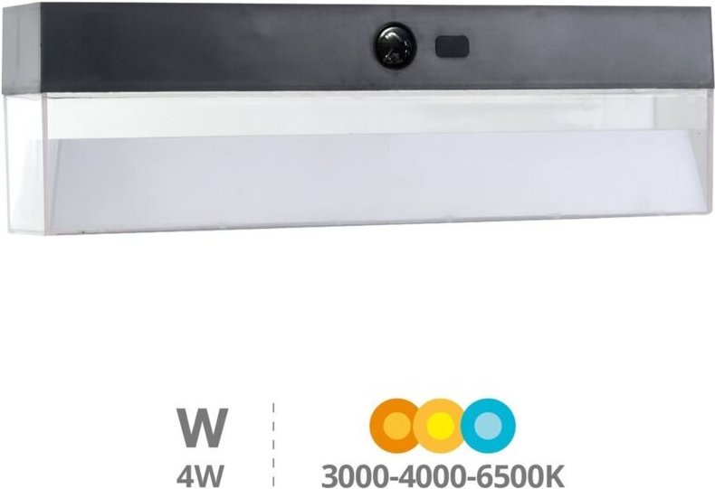 LED-Solar-Wandleuchte der Laconi-Serie mit Bewegungs- und Dämmerungssensor 4W 3000 - 4000 - 6500K