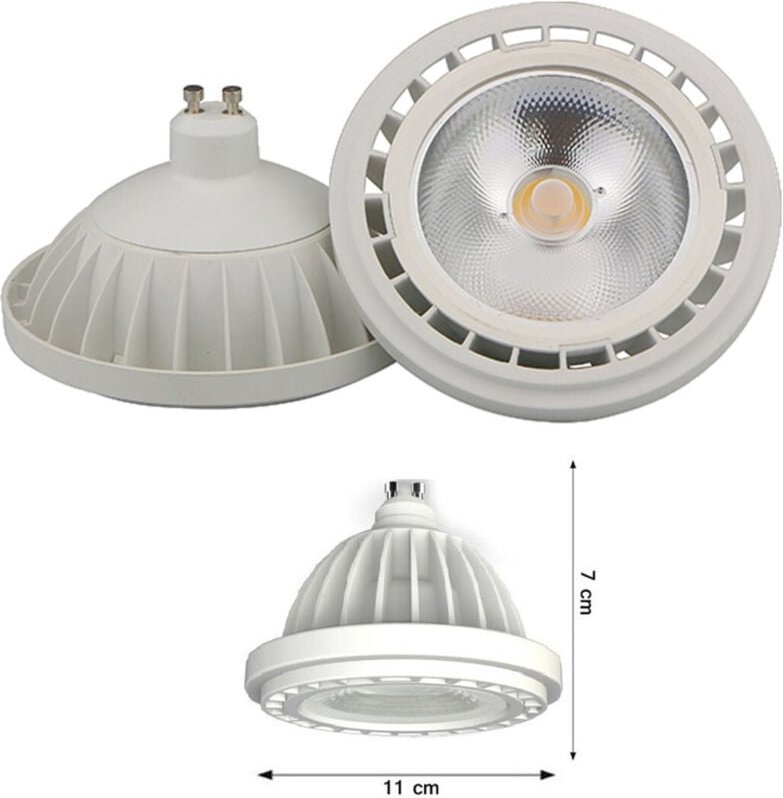 Trade Shop Traesio - Trade Shop - LED-Strahler cob GU10 20W AR111 1800LUMEN warm kalt licht farbe -